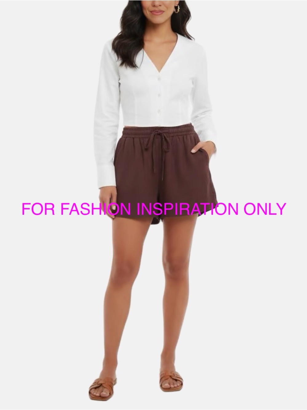 NWOT J.O.A Los Angeles Women’s Small White Cropped V Neck Statement Sleeve